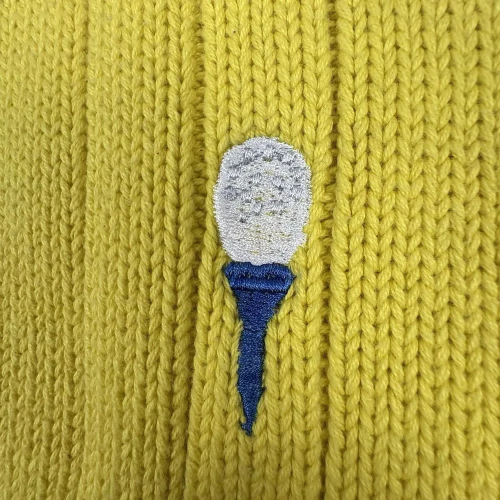 Vintage Eagles Eye Golf Sweater Vest S Yellow‎ Varsity Preppy Academia Old Money